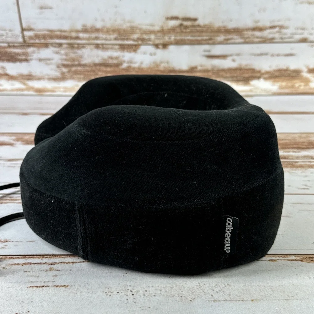 Cabeau Ergonomic Memory Foam Travel Pillow Black Velour